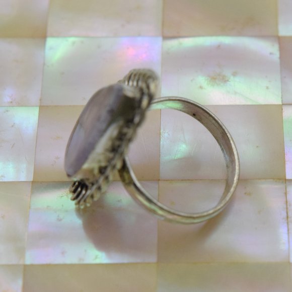 Amethyst & Sterling Silver Artisan Ring Size 7 1/2 - Picture 2 of 9